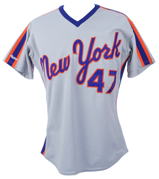 1987 Jesse Orosco New York Mets Team Issued Road Playoff Jersey (MEARS LOA)