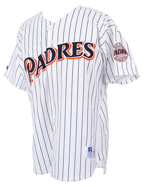 1996-1998 Tony Gwynn San Diego Padres Autographed Team Issued Home Pinstripe Jersey (MEARS LOA/JSA)