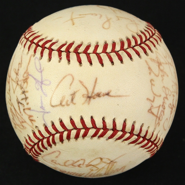 1996 Oakland Athletics Team Signed OAL Budig Baseball w/ 30 Signatures Including Mark McGwire, Terry Steinbach, Scott Brosius & More (JSA)