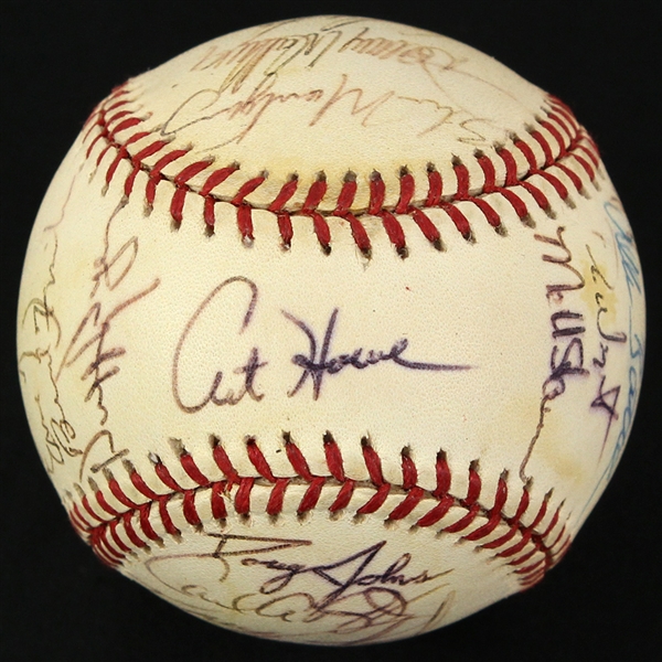 1996 Oakland Athletics Team Signed OAL Budig Baseball w/ 28 Signatures Including Mark McGwire, Terry Steinbach, Scott Brosius & More (JSA)