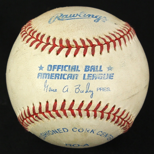 1995-99 Rawlings Official American League Gene Budig Game Used Baseball (MEARS LOA)