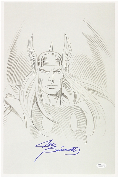 1980s Joe Sinnott Thor Pencil Sketch Signed 11x17 Print (JSA) 