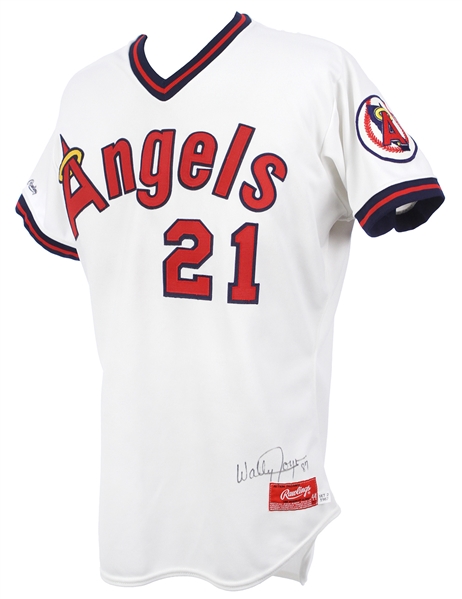 1987 Wally Joyner California Angels Signed Home Jersey (MEARS LOA/JSA)