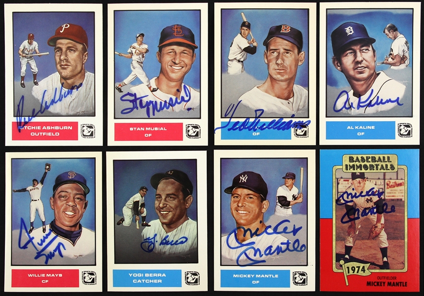 Baseball Immortals & Sports Design Products Signed Trading Cards Including Yogi Berra, Mickey Mantle and more(Lot of 8)(JSA)