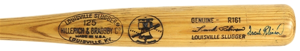 1976 Frank Robinson Cleveland Indians Signed H&B Louisville Slugger Professional Model Game Used Bat (MEARS A8/JSA) 