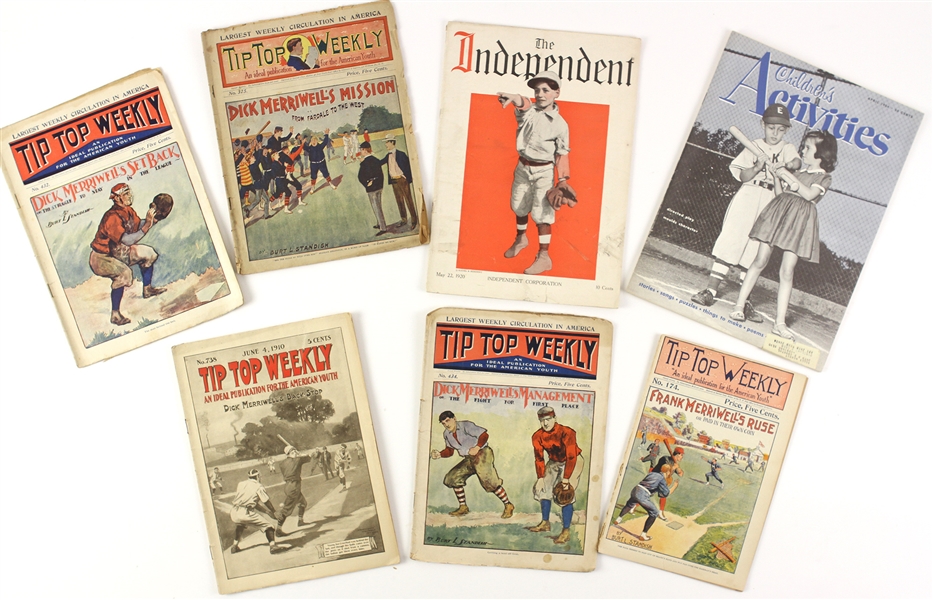 1899 - 1950s Tip Top Weekly and Childrens Baseball Publications (Lot of 7)