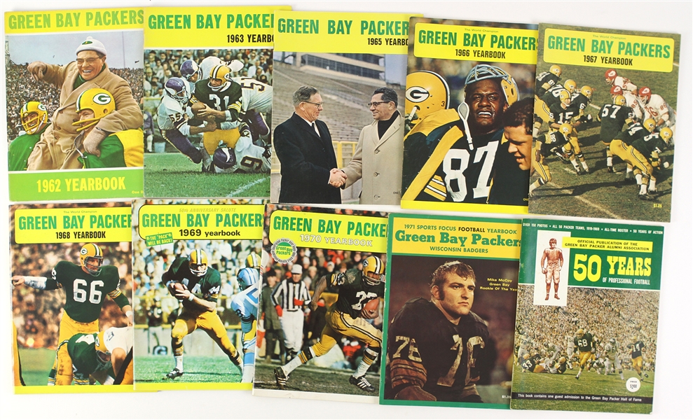 1960s - 1990s Green Bay Packers Yearbooks and Programs (Lot of 51)