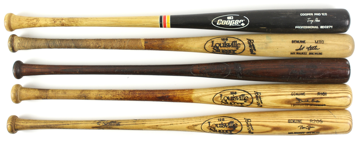 1980’s – 1990’s Milwaukee Brewers Professional Model Game Used bat Collection Lot of 5 (MEARS LOA)