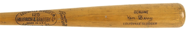 1973-74 Ken Berry California Angels / Milwaukee Brewers Louisville Slugger Professional Model Game Used Bat (MEARS LOA)