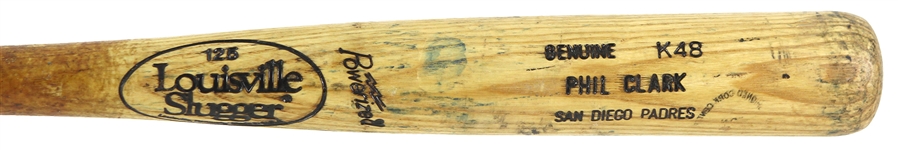 1993-95 Phil Clark San Diego Padres Louisville Slugger Professional Model Game Used Bat (MEARS LOA)