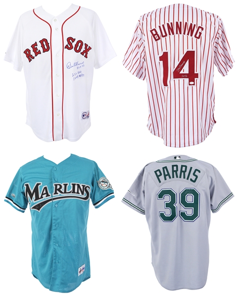 Marlins, Phillies, Red Sox, Tampa Bay Jerseys (Lot of 4)