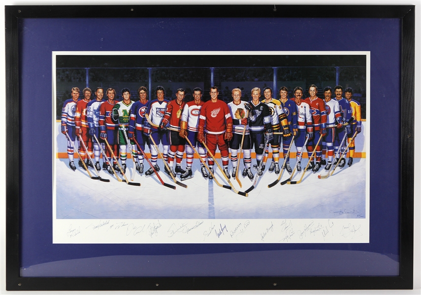 Hockey 33” x 47” Signed Framed Print (JSA)
