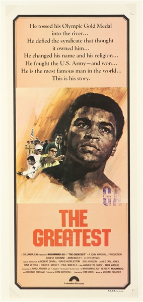 1977 Muhammad Ali The Greatest 15" x 32" Film Poster