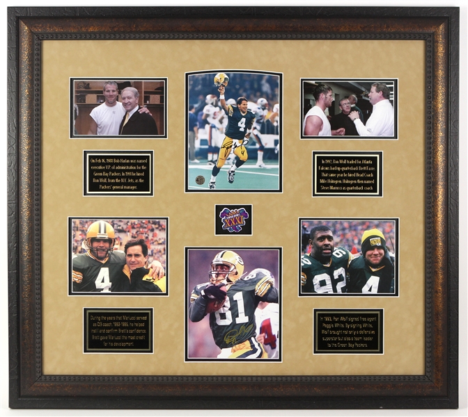 1992-2007 Brett Favre/Desmond Howard Green Bay Packers Recently Signed 33" x 37" Framed Photos (Brett Favre Hologram)