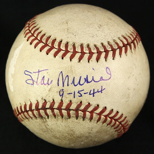 1944 (September 15) Stan Musial St. Louis Cardinals Signed ONL Frick Sportsmans Park Game Used Baseball (MEARS LOA/JSA)