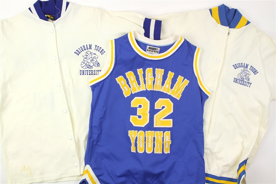 1980s BYU Basketball Game Worn Jerseys & Warm Ups - Lot of 5 (MEARS LOA)