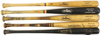 1983-91 Professional Model Game Used Bat Collection - Lot of 5 w/ Dave Parker, Dwight Evans, Rob Deer & More (MEARS LOA)