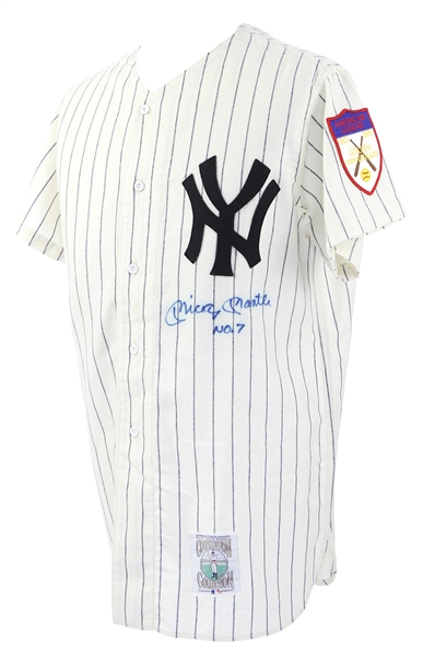1990s Mickey Mantle New York Yankees Signed 1951 Mitchell & Ness Jersey (JSA)