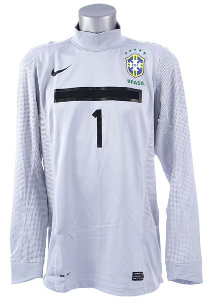 2011 Julio Cesar Brazil National Soccer Team Copa America Jersey (MEARS LOA)