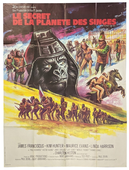 1970 Beneath the Planet of the Apes 45 1/2"x 61" French Version Poster 