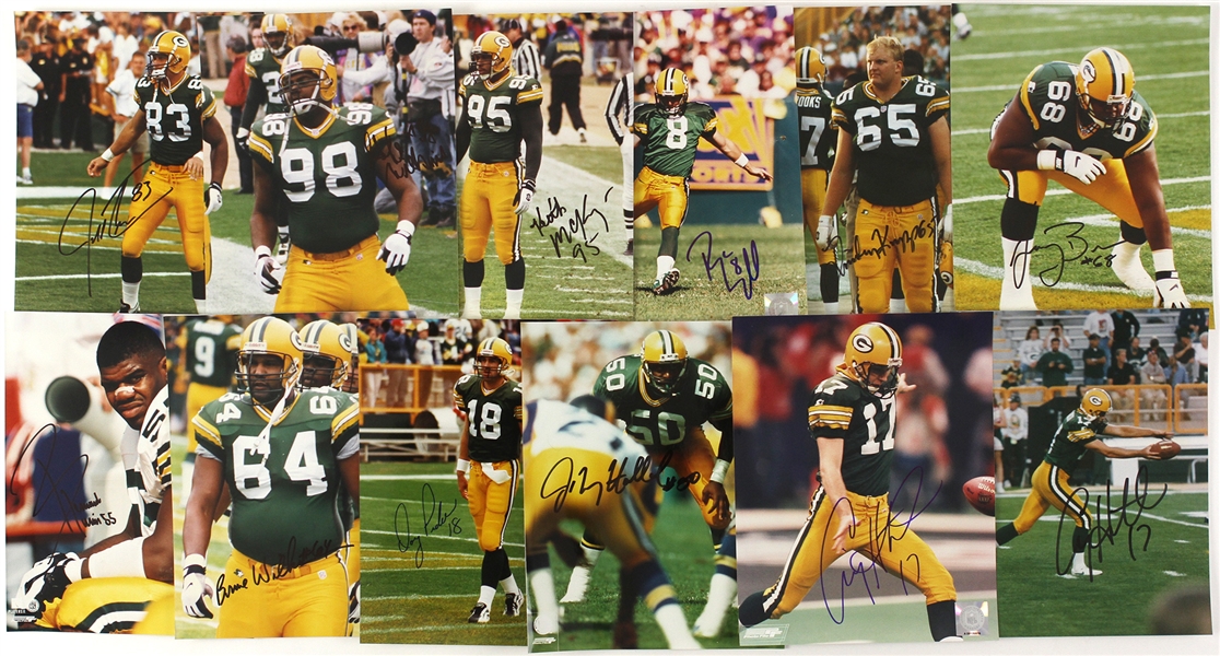 1990’s Green Bay Packer Autographed 8x10 Photos Including Gary Brown, Gabe Wilkins, and More (Lot of 11)(JSA)