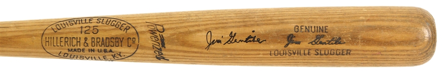 1961-64 Jim Gentile Orioles/Atheltics Signed H&B Louisville Slugger Professional Model Game Used Bat (MEARS LOA/JSA)