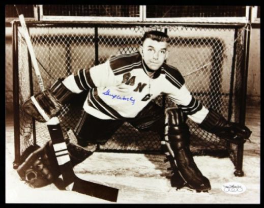 1954-63 Gump Worsley New York Rangers Signed Autographed 8 x 10 Photo (*JSA*)