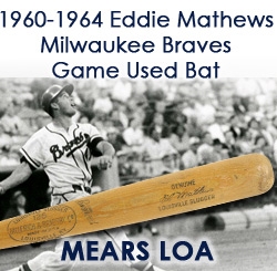 1961-64 Eddie Mathews Milwaukee Braves H&B Louisville Slugger Professional Model Game Used Bat (MEARS LOA)