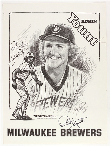 1979 Robin Yount Milwaukee Brewers Signed 17"x 23" Sportraits Poster (JSA)