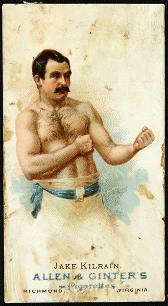 1887 Jake Kilrain Allen & Ginters 1 1/2"x 3" Card 