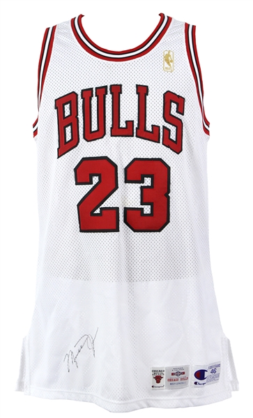 1996-97 Michael Jordan Chicago Bulls Signed Game Worn Home Jersey (MEARS A5/JSA)