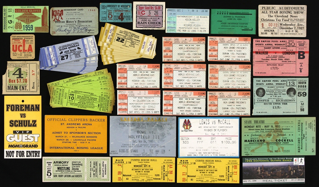 1920s-1990s Boxing and Wrestling Tickets (Lot of 70+) Inc. 1959 Cassius Clay Golden Gloves Tickets Stub March
