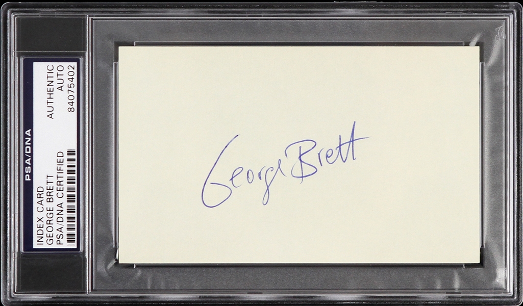 1973-1993 George Brett Kansas City Royals 3"x 5" Index Card (PSA/DNA Slabbed)
