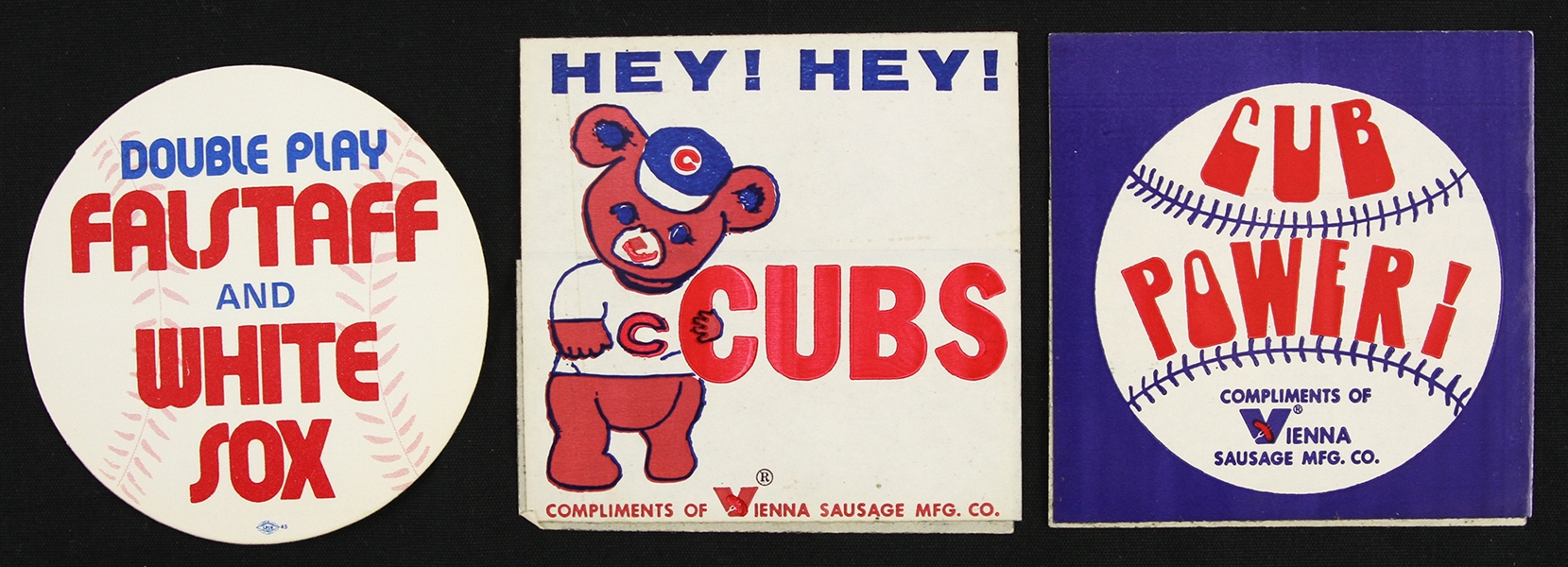 1960s Chicago Cubs and Chicago White Sox 3" Stickers (Lot of 3)