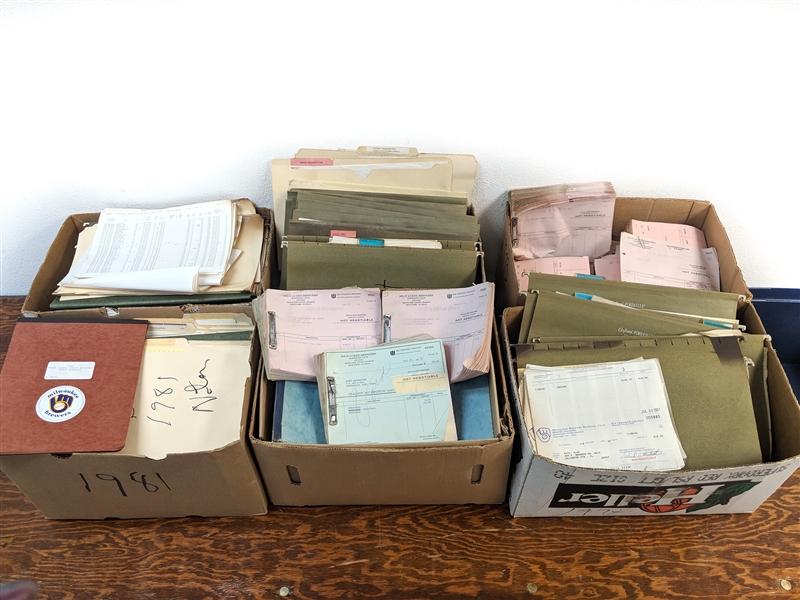 1980s Milwaukee Brewers Paperwork (10 Boxes)