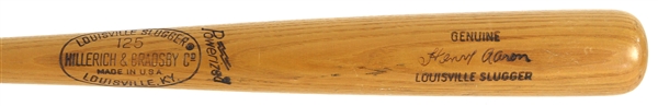 1973-75 Hank Aaron Braves/Brewers H&B Louisville Slugger Professional Model Game Used Bat (MEARS A7)