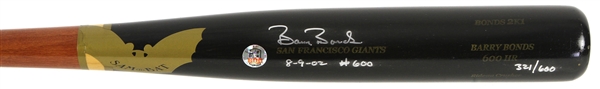 2002 Barry Bonds San Francisco Giants Signed SamBat 600th Career HR Commemorative Bat (Bonds 600 Holo) 321/600