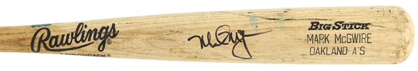 1997 Mark McGwire Oakland Athletics Signed Rawlings Adirondack Professional Model Game Used Bat (MEARS A10/JSA) Used To Hit HR #341 Off Bob Wickman