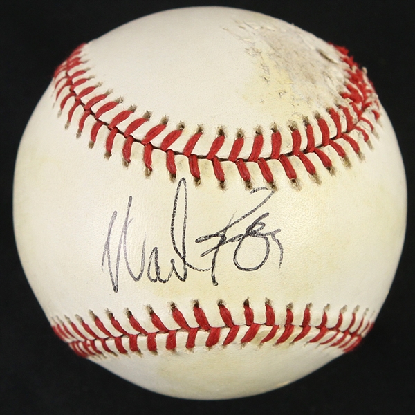 1993-94 Wade Boggs New York Yankees Signed OAL Brown Game Used Baseball (MEARS LOA/JSA)