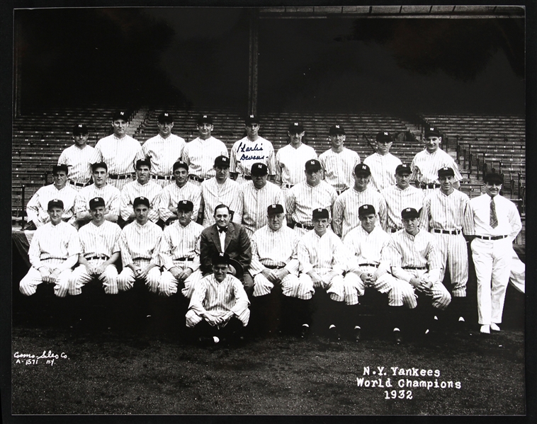 1932-1934 Charlie Devens New York Yankees Signed 8" x 10" B&W Photo (JSA)