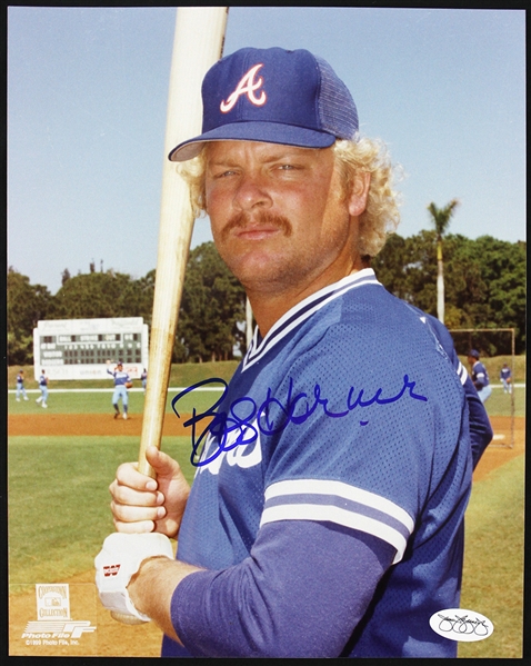 1978-1986 Bob Horner Atlanta Braves Autographed 8x10 Photo (JSA)