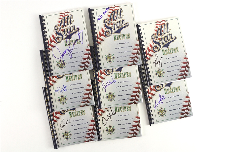 1995 Milwaukee Brewers Signed All-Star Recipes Books (Lot of 8)(JSA)