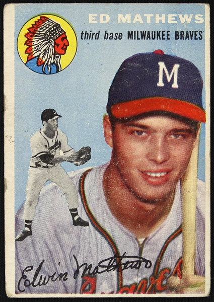 1954 Ed Mathews Milwaukee Braves Topps Trading Card