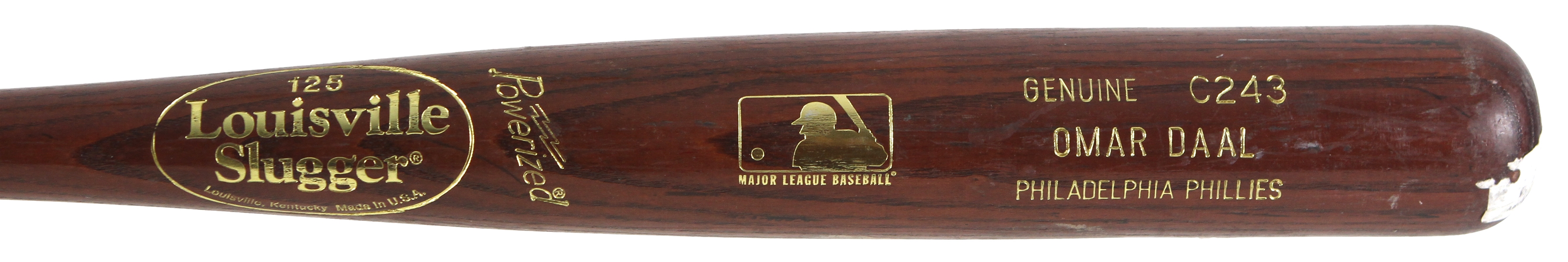 2000-01 Omar Daal Philadelphia Phillies Louisville Slugger Professional Model Game Used Bat (MEARS LOA)