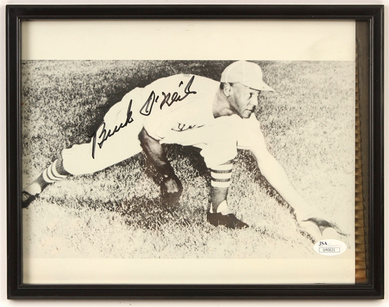 1938-1947 Buck ONeil Kansas City Monarchs Signed 9"x 11" Framed B&W Photo *JSA*