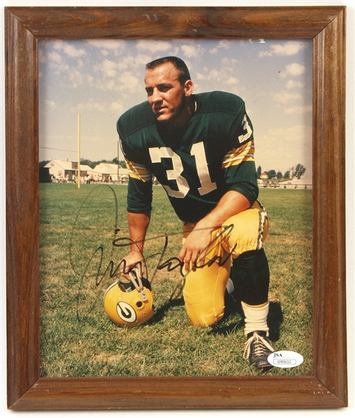 1958-1966 Jim Taylor Green Bay Packers Signed 9 1/2"x 11 1/2" Framed Photo *JSA*
