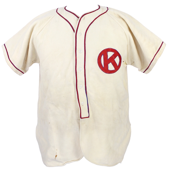 1947-59 Kraft Cheese Game Worn Wilson Baseball Jersey (MEARS LOA)