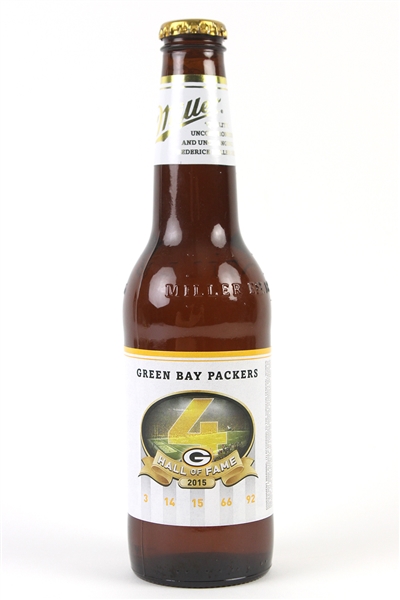2015 Brett Favre Green Bay Packers Sealed Miller Lite Commemorative Hall of Fame Beer Bottle 