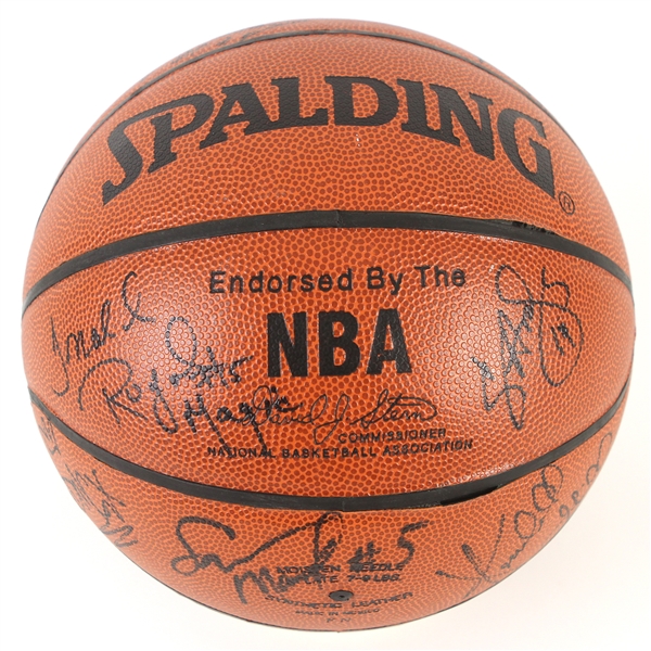 2000s Multi Signed ONBA Stern Basketball w/ 15 Signatures Including Tim Hardaway, Kendall Gill, Charles Oakley, Dennis Smith & More (PSA/DNA)