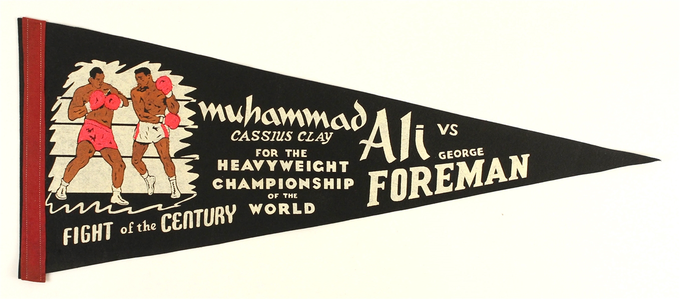 1971 Muhammad Ali George Foreman Fight of the Century 29" Full Size Pennant